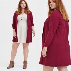 Torrid red wine shawl cardigan size 0